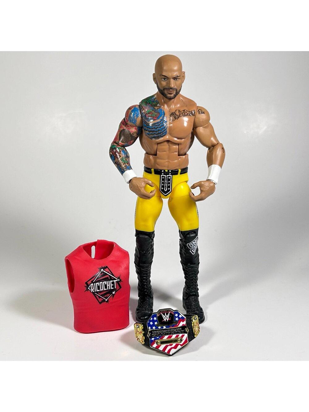 6.5” Mattel WWE Elite Network Spotlight Ricochet Figure (Target Ex) - INCOMPLETE